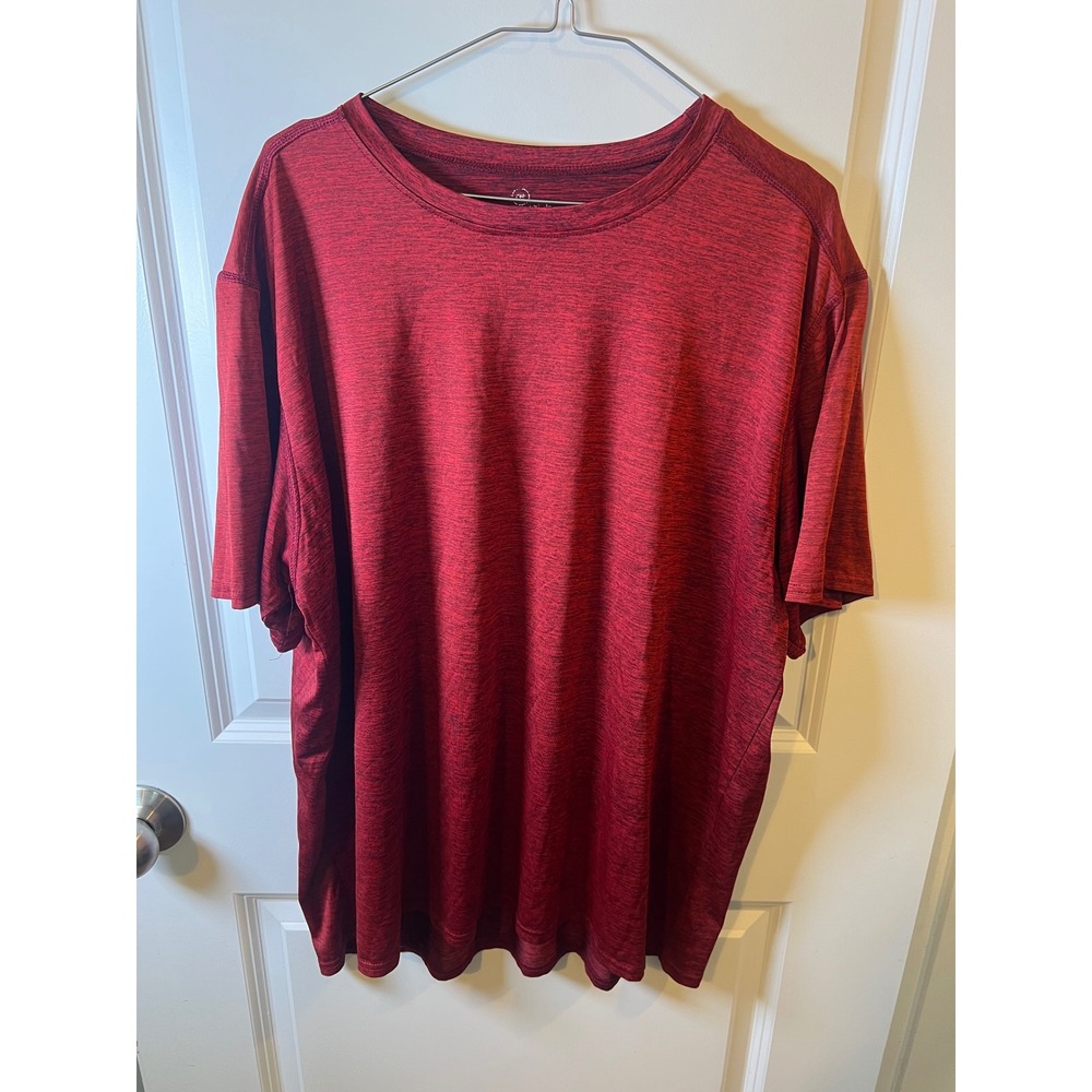 Real Essentials Mens T-Shirt Space‎ Dye Performance Red XL